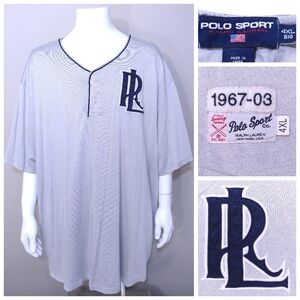 POLO SPORT Ralph Lauren VINTAGE BASEBALL JERSEY 4XL XXXXL BIG & TALL 4XB Vtg 00s